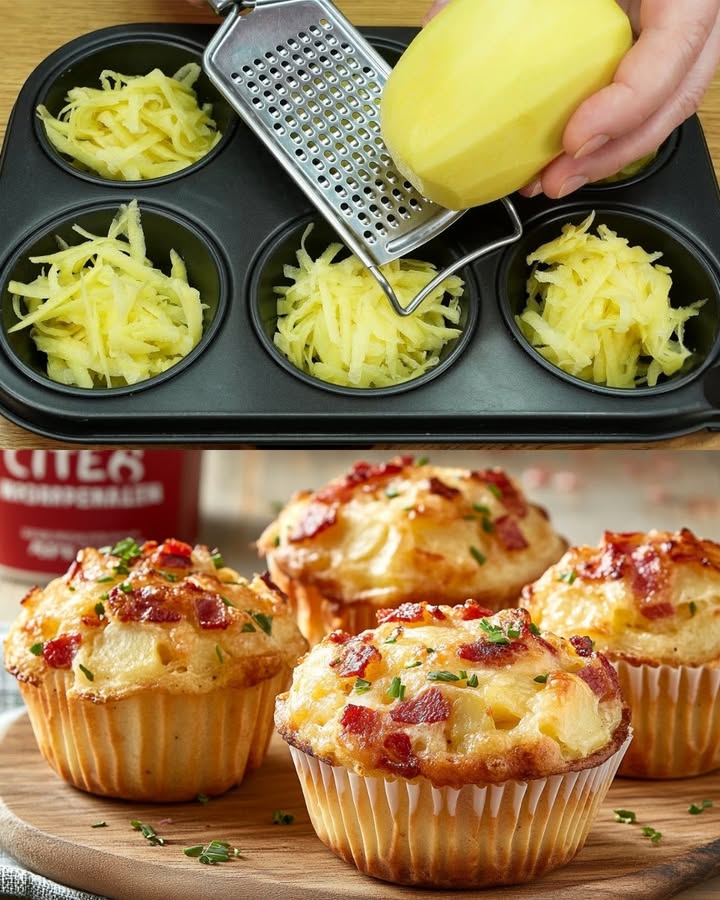 Muffins de Papa, Tocino y Queso