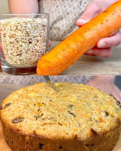 Pastel Saludable de Avena, Manzana y Zanahoria 🥕🍎