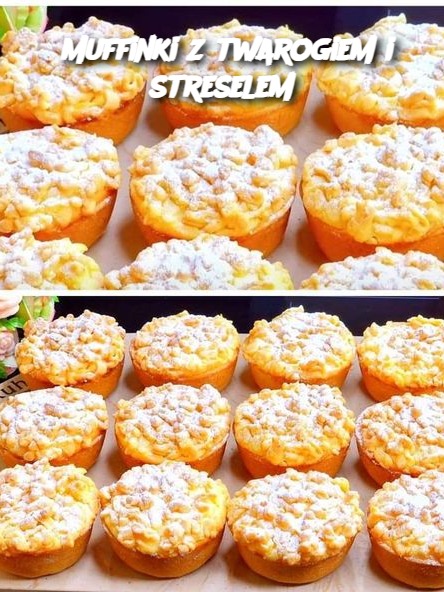 Muffinki z twarogiem i streselem